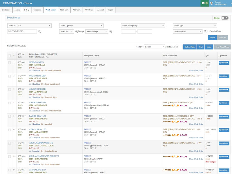 Fumigaiton Pest Control Software Fumigaiton Pest Control Software